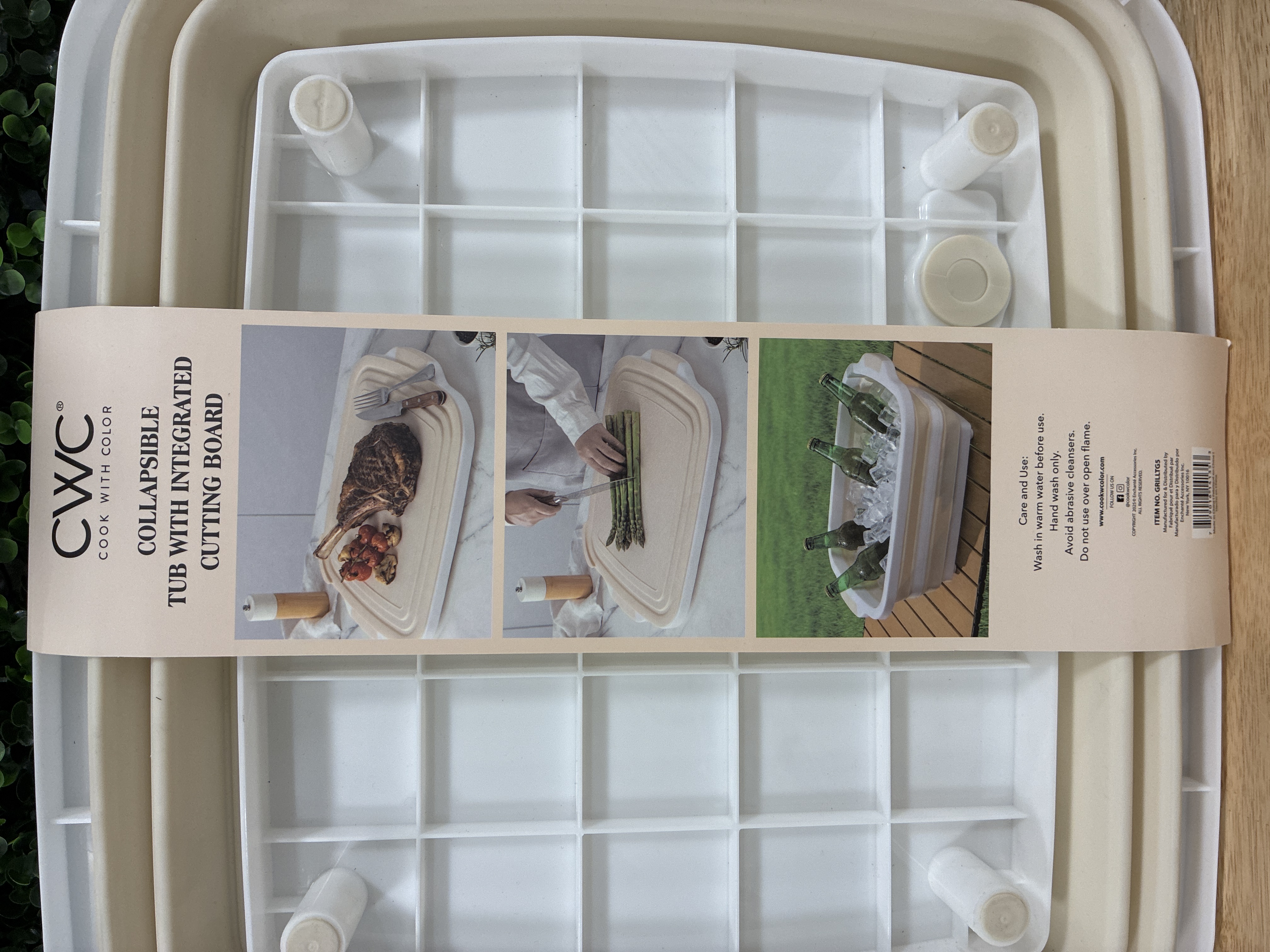Cook With Color 20"x16" BBQ Collapsible Tub Tan — photo 2
