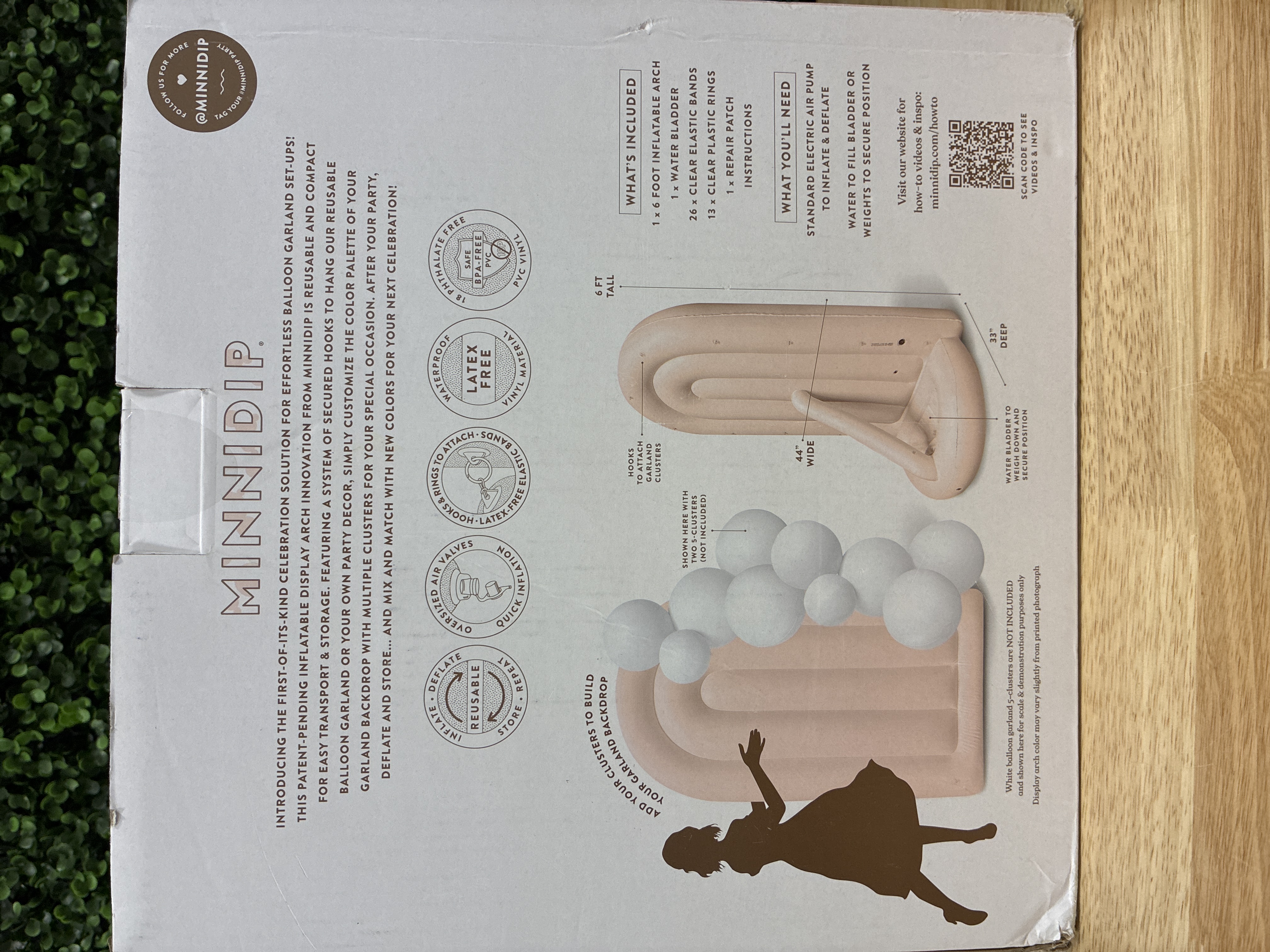 MINNIDIP Balloon Garland 6ft Fluted Arch in Blush Matte — photo 2