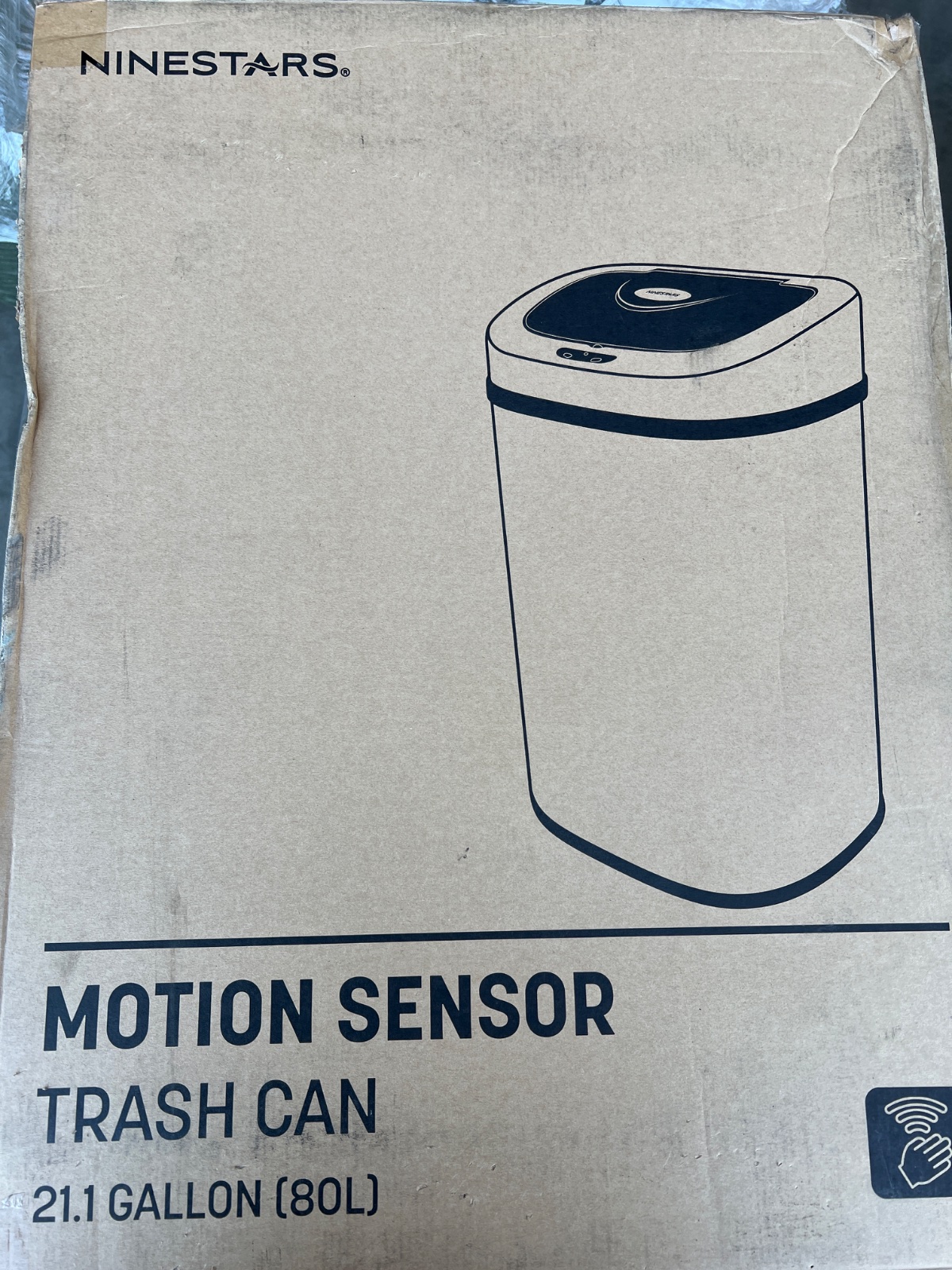 NINESTARS 21.1 Gal/80L Stainless Steel Motion Sensor Trash Can — photo 2